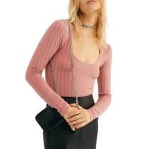 FREE PEOPLE LUCKY YOU LAYERING PINK TOP XS/SMALL BRAND NEW WITH TAGS